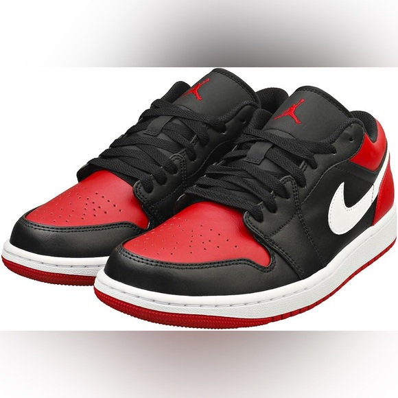 Air Jordan 1 low Black/Gym Red-White - Picture 1 of 1